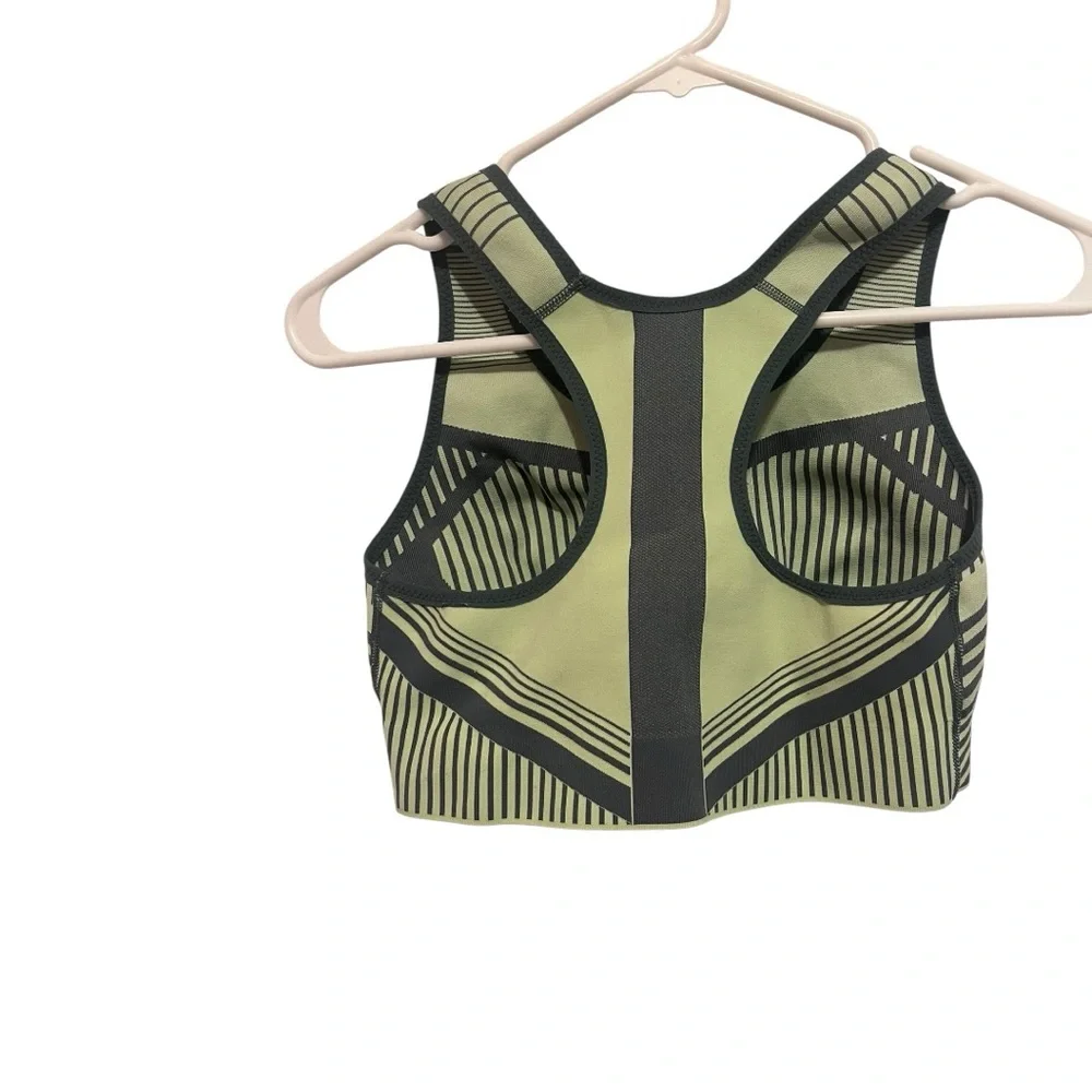 Nike Fenom Sports Bra Racerback Women Size Large Green Grey Compact Compression - Picture 2 of 4
